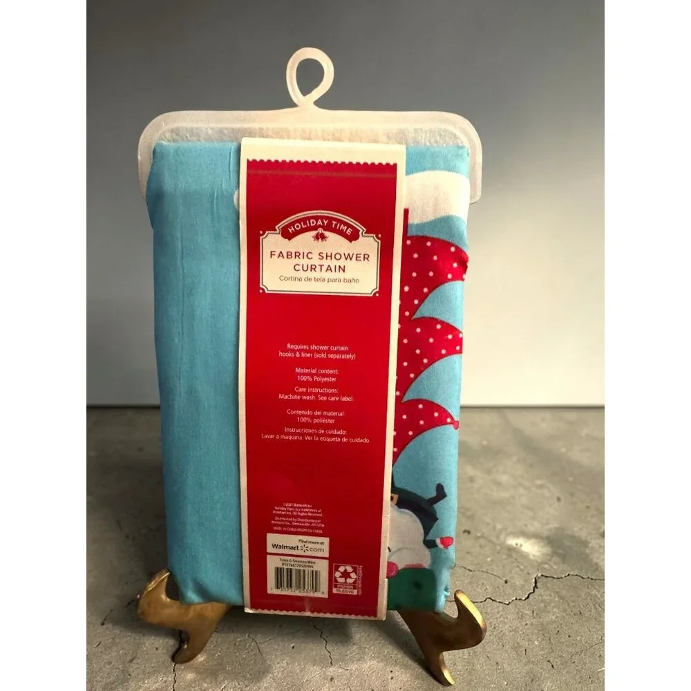 Fabric Christmas Shower Curtain 72x72 in